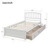 Twin Platform Storage Bed Wood Bed Frame with Two Drawers and Headboard White - 3 of 4