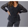 Women's Crochet V-Neck Sweater - Angel Apparel - 2 of 4