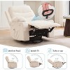 Recliner Chair Nursery,Oversized Manual Reclining Rocking Chair, 360 Swivel Glider with Cup Holder, Massage and Heat Recliner,Sofa Chairs for Adults - 3 of 4