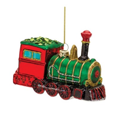 Melrose Glittered Glass Train Ornament (Set of 6)