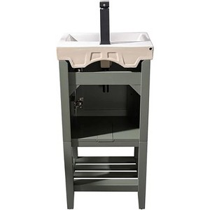 HomeStock 18-inch Pewter Green Sink Vanity - 1 of 4