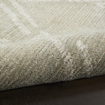 Green Ivory Hand-Tufted Geometric Diamond Area Rug 3'9" x 5'9"