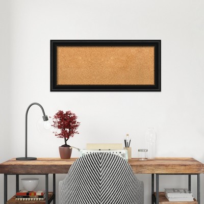 Manhattan Black Framed Natural Cork Bulletin Board 34x16