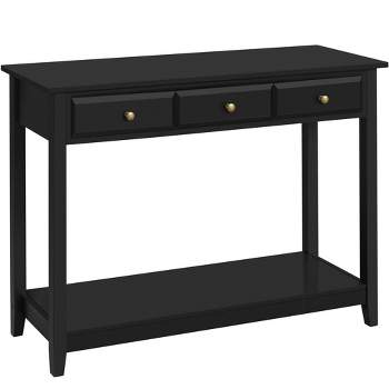 Yaheetech 3-Drawer Console Table with Storage Shelf