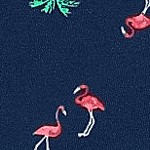 deep sea navy flamingos
