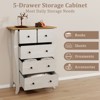 Tangkula 38" Farmhouse Chest of Drawers w/ 5 Folding Fabric Drawers & Anti-tipping Kit - 4 of 4