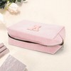Unique Bargains Corduroy Rectangular Letter Makeup Bag Pink 1 Pc - 3 of 4