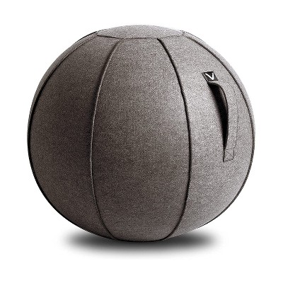 Vivora Luno Classic Series Ergonomic Lightweight Felt Covered Sitting and Exercise Ball with Carrying Handle for Home, Office, and Dorm Use, Clay