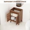 ROOMTEC 24 in. Bathroom Vanity, Mid-Century Cabinet with 2 Soft-Close Doors, Freestanding, Wood Grain Laminate, Walnut (Sink Not Included) - 4 of 4