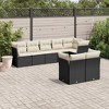 vidaXL 8 Piece Patio Sofa Set with Cushions Black and Cream Poly Rattan - Without Table - 2 of 4