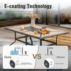 Captiva Designs 8pc Outdoor Wood-look Rectangle Steel Dining Table & Sling Swivel Chairs & Market Umbrella - 2 of 4