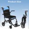 ProTraverse Wheelchairs for Adults, Foldable and Portable Transport Wheelchair, Portable Folding Transfer Wheelchairs for Seniors(Blue) - 3 of 4