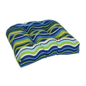 Blazing Needles, 19-inch U-Shaped Spun Polyester Outdoor Tufted Dining Chair Cushion - 1 of 2