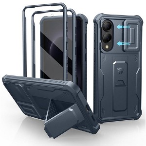 Dexnor for Samsung Galaxy S25 Edge Case with Upgraded Slide Camera Cover & 2 Front Frames & Built-in Screen Protector & Kickstand,Army - 1 of 1