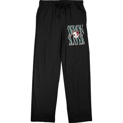 Demon Slayer Fox Mask Men's Black Sleep Pajama Pants