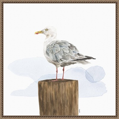 Birds of the Coast Watercolor Canvas with Bronze Frame
