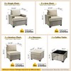 XIZZI All-Weather Rattan Furniture, Sectional Sets w/ Optional Solar Light-Up Coffee Table & Ottoman, Choose 6-9pc Configs in 8 Fade Resistant Colors - 3 of 4