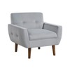 Okak Modern Accent Chair 1pc Living Room Chair with Velvet Upholstered Back Tufted Armchair Reading Leisure Chair with Padded Seat and Back - 3 of 4