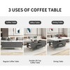 42"W Lift-Top Coffee Table Cocktail Table Center Table Multi Functional Table Dining Table with Drawers, Gray+Marbling White-ModernLuxe - 4 of 4