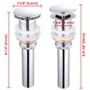 Aquaterior 1 5/8" Bathroom Pop up Drain Vessel Sink Drain Solid Brass Kitchen Sink Drains Tub Basin Polished Chrome - 3 of 3