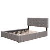 TIRAMISUBEST Linen Upholstered Queen Platform Bed w/ 2 Drawers & Twin XL Trundle - Light Gray - 4 of 4
