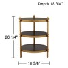 55 Downing Street Cason Modern Iron Wood Round Accent Side End Table 18 3/4" Wide with 3-Tier Black Gold Trim for Living Room Bedroom Bedside Entryway - 4 of 4