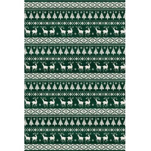 Acekool Christmas Area Rug Christmas Tree and Deer Machine Washable Indoor Carpet Rug Non Slip Accent Rug for Kitchen Living Room - 1 of 4