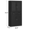 GustoWave 71 in Tall Metal Garage Storage Cabinet, Lockable Display Cabinet with Glass Doors, 2 Drawers & 2 Adjustable Shelves, Black - 2 of 4