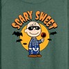 Women's - Peanuts - Scary Sweet Lightweight French Terry Wide Neck Long Sleeve Shirt - 2 of 4