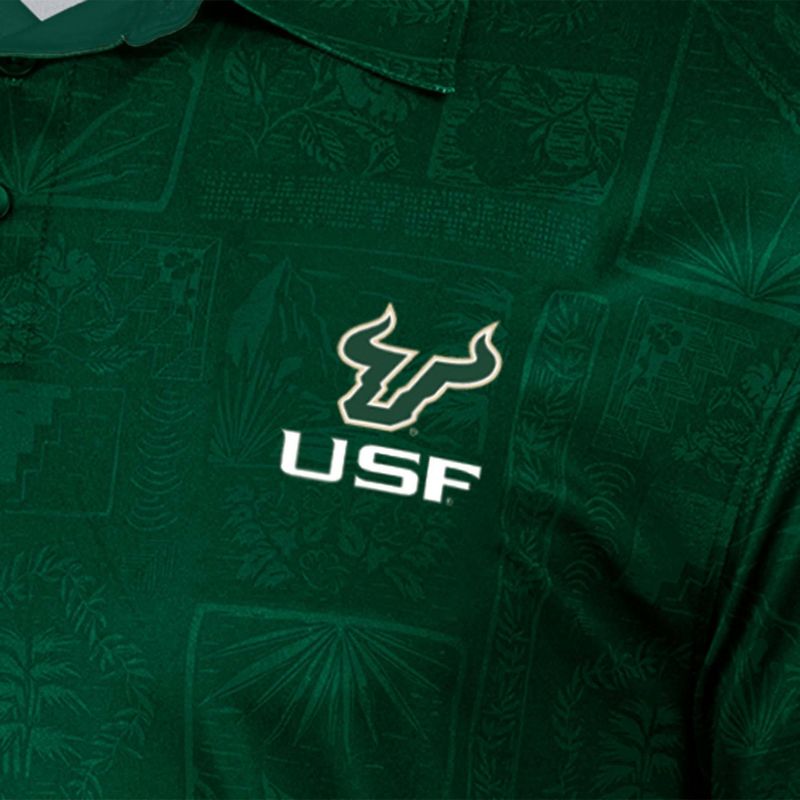 NCAA South Florida Bulls Men&#39;s Tropical Polo T-Shirt, 3 of 4