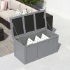 67-Gallon Outdoor Deck Box with Natural Wood Finish, All-Weather Patio Storage for Garden, Porches, or Poolside – The Pop Home - 3 of 4