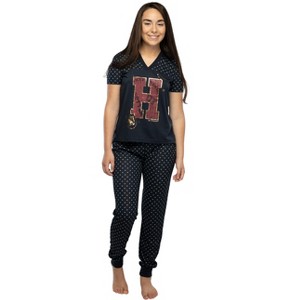 Harry Potter Juniors' H Is For Harry Gryffindor Athletic Jogger Pajama Set Navy Blue - 1 of 4