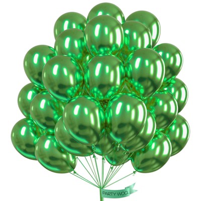 PartyWoo Balloons Metallic Green Apple 12 Inch 50 pcs
