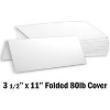 Hamilco Blank Tent Name Place Table Cards 3 1/2" x 11" Folded Card Stock - White Cardstock Paper 80lb Cover - 100 Pack - 2 of 4