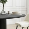 PexFix 52" Wood Round Dining Table Kitchen Table for 4-6 with Arc-Shaped Edge Top & Concave Cylinder Legs for Living/Dining Room Coffee Office Black - 4 of 4