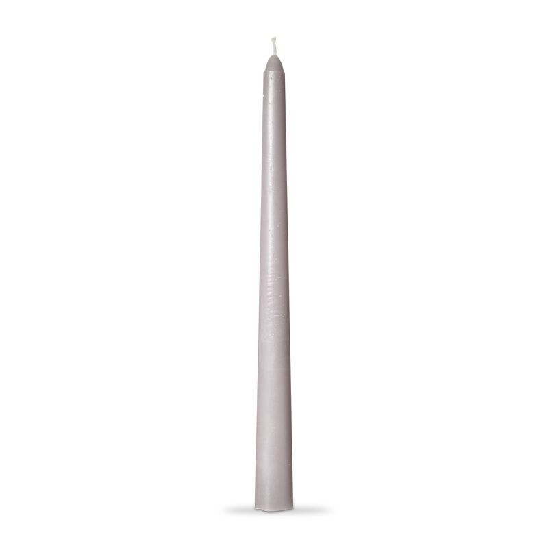 tag Color Studio 12" Traditional Taper Unscented Smokeless Paraffin Wax Candle Grey, Set of 4, Burn Time 8 hrs., 2 of 4