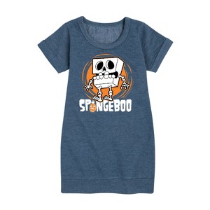 - SpongeBob SquarePants - Spongeboo Graphic Short Sleeve Fleece Dress - 1 of 4