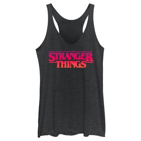 Women's Stranger Things Pink Logo Racerback Tank Top - image 1 of 4