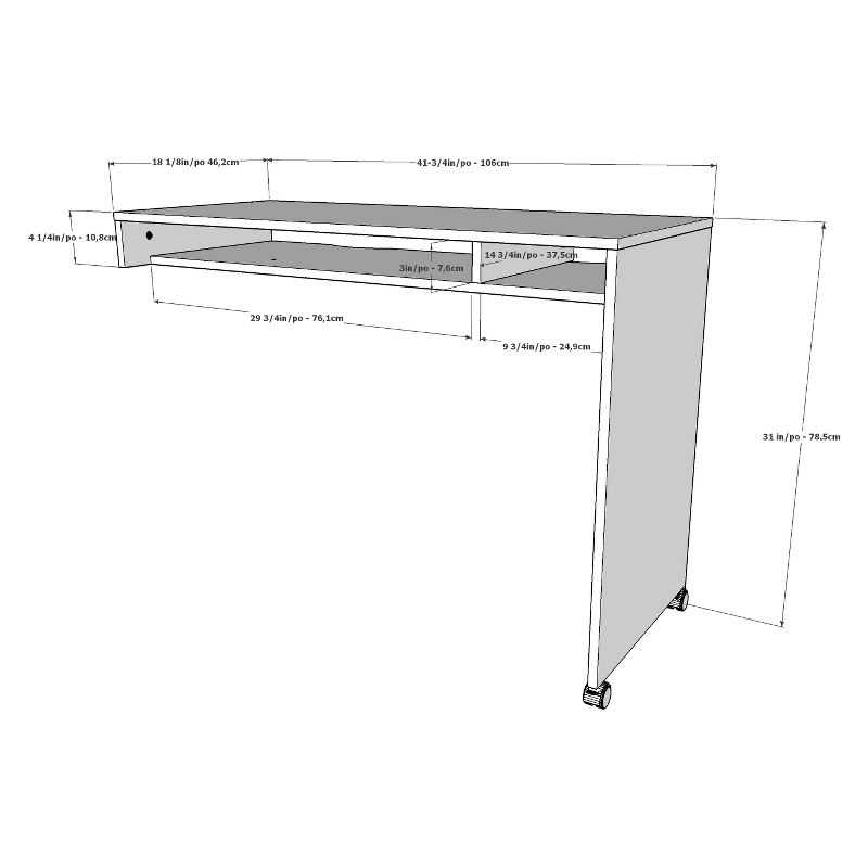 Essentials Reversible Desk Panel - White - Nexera, 4 of 5