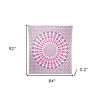HomeRoots 92" X 84" Pink White And Red Mandala Cotton Hanging Tapestry - 3 of 4