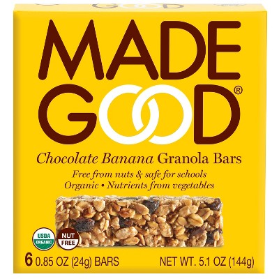 MadeGood Chocolate Banana Granola Bars - 5.1oz/6pk