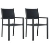 vidaXL Patio Dining Set Outdoor Dining Set Table and Chair Set for Garden - Black 31.5" Table Length 2 Items - 3 of 4