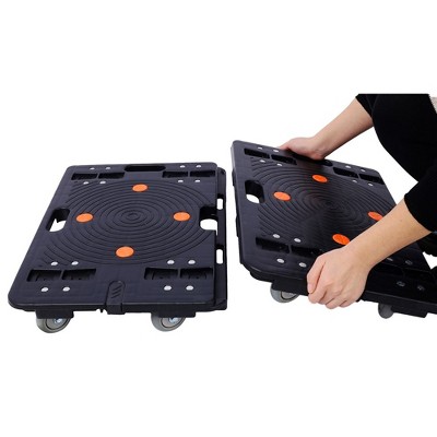 2 Pack Dolly Cart, Moving Dolly With Secure Interlocking System, 4 Swivel Casters, Lightweight Body, Carry Handle