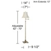 360 Lighting Traditional Swing Arm Floor Lamp 70" Tall Antique Brass Imperial Creme Fabric Bell Shade for Living Room Reading Bedroom - 4 of 4