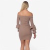 Anna-Kaci Women's Off-Shoulder Bodycon Dress with Tiered Ruffle Long Sleeves - 2 of 4