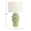 Storied Home Stoneware Table Lamp with Linen Shade, Green - 3 of 4