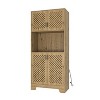 Brown Kitchen and Dining Cabinet with Drawers and Shelves, Farmhouse Large Wood Storage Cabinet - The Pop Home - 3 of 4