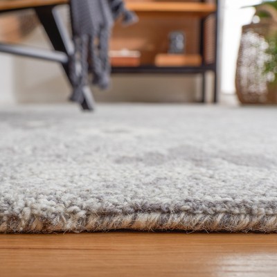Handmade Tufted Wool Rectangular Rug 4' x 6' - Gray