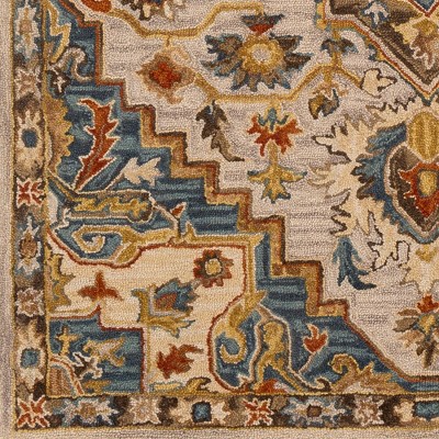 Handmade Blue and Beige Wool Tufted 5' x 7'6" Area Rug