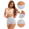 INSPIRE CHIC 3 Packs Women's Lace Mesh Light and Breathable Tummy Control Briefs High Waist Control Panties - 3 of 4